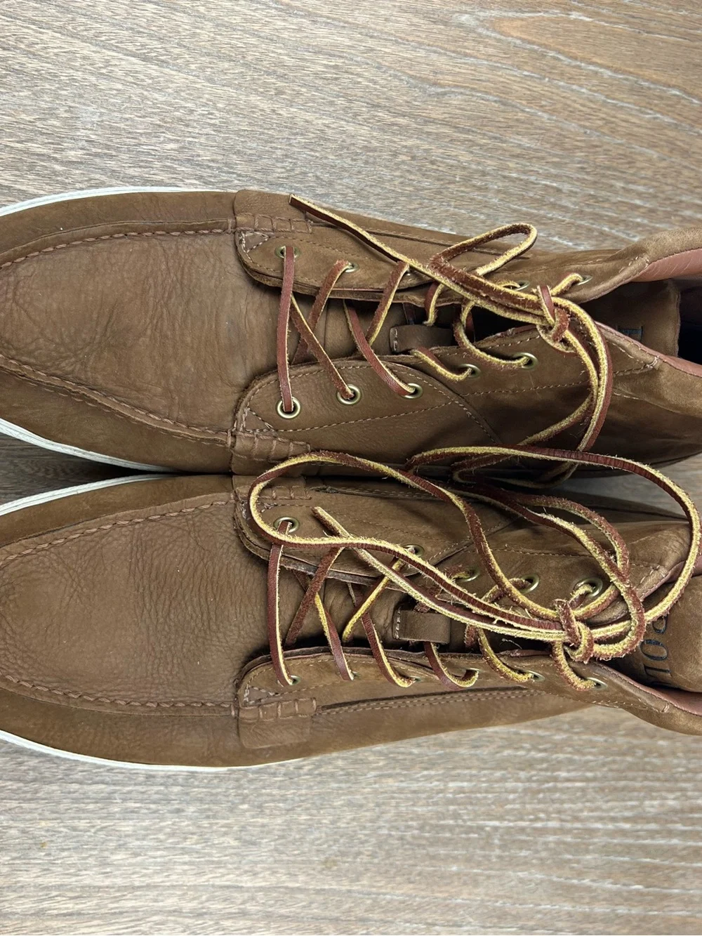 602 Polo by Ralph Lauren TAVIS Brown Leather High-Top Sneaker 16